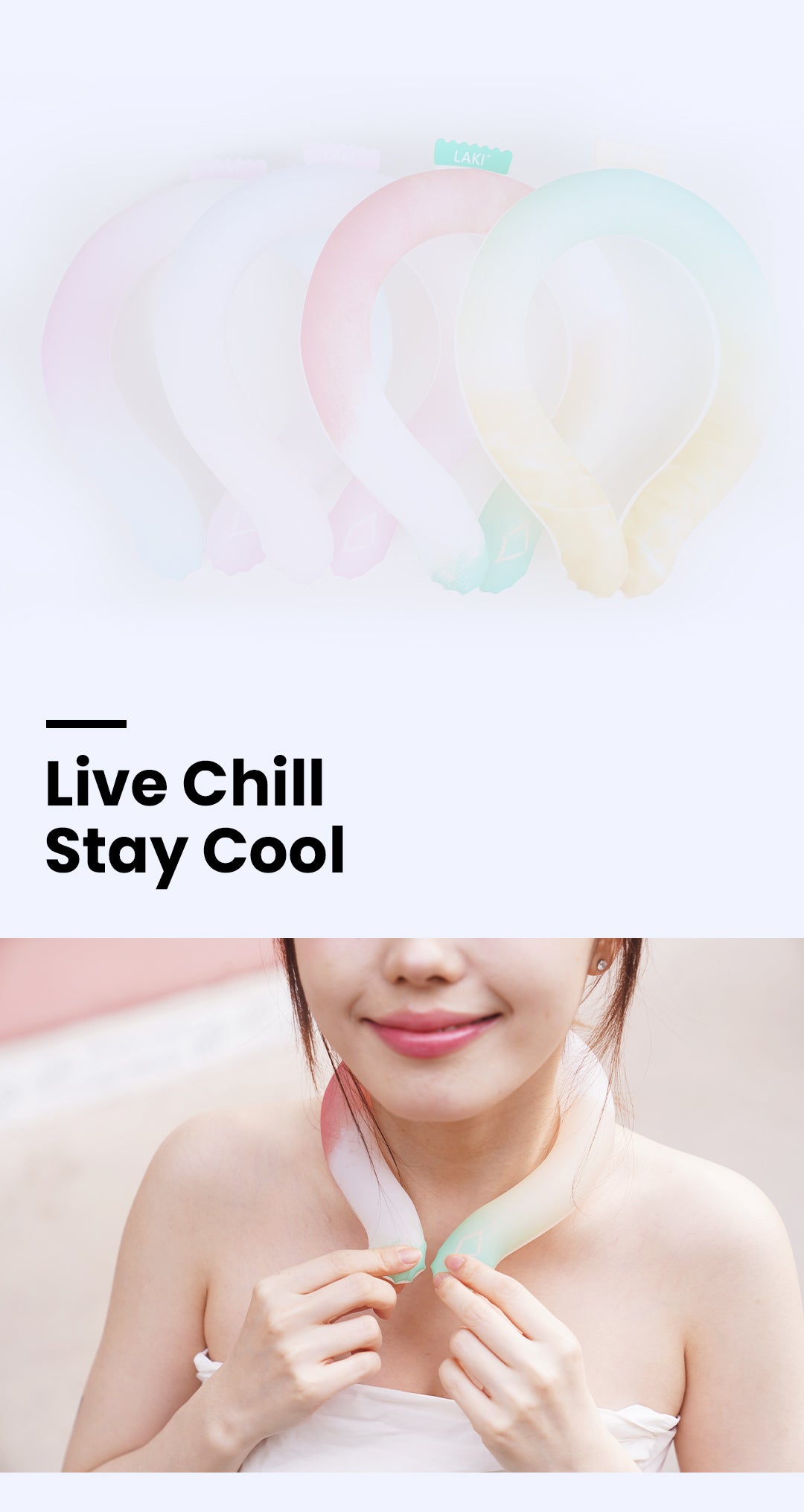 Laki 라키 18도 아이스 넥쿨러 얼음스카프 넥쿨링 얼음목도리 멀티 컬러